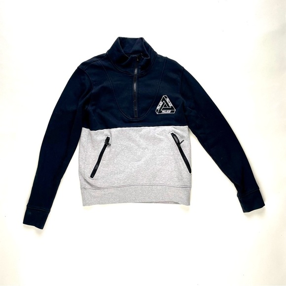 PALACE black and Gray Zip-Up Sweater - Picture 1 of 5